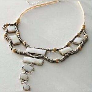 Lately Necklace Silver White stone - Free People